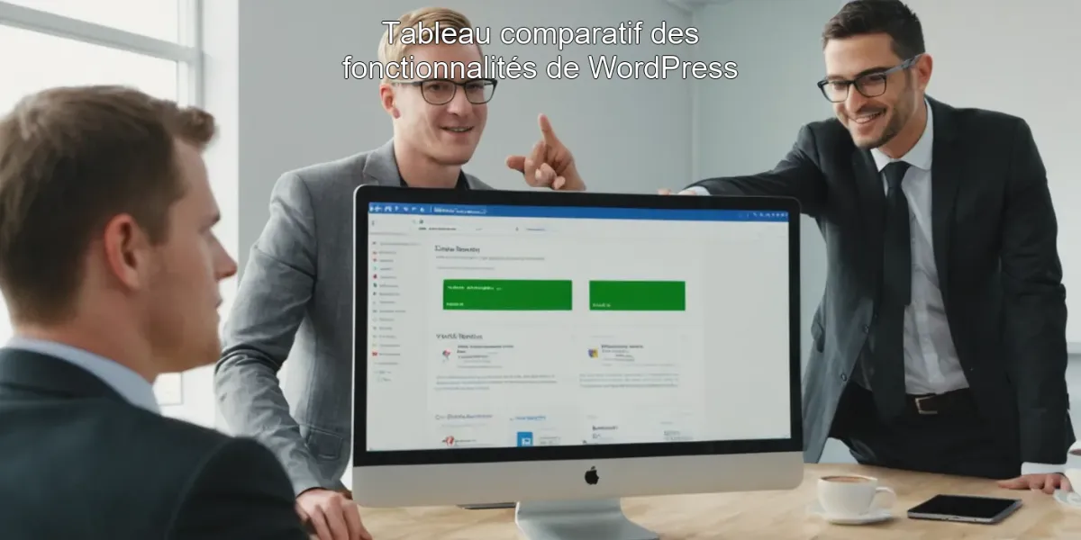 Tableau comparatif des fonctionnalités de WordPress