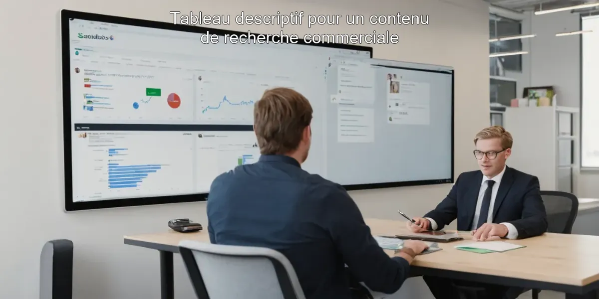 Tableau descriptif pour un contenu de recherche commerciale