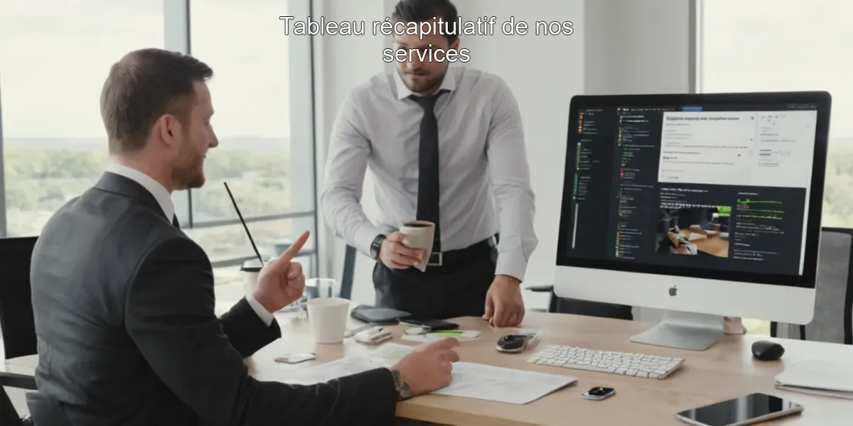 Tableau récapitulatif de nos services